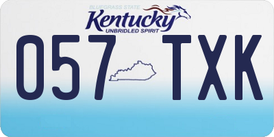 KY license plate 057TXK