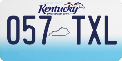 KY license plate 057TXL