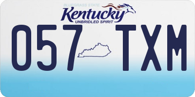 KY license plate 057TXM