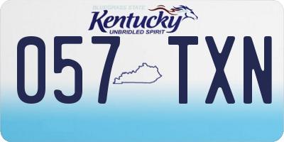 KY license plate 057TXN