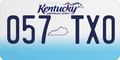 KY license plate 057TXO