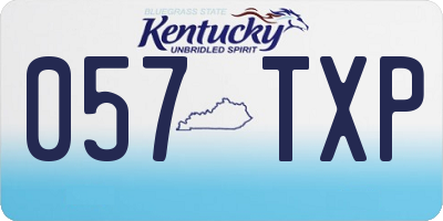 KY license plate 057TXP