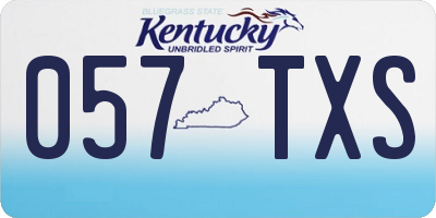 KY license plate 057TXS