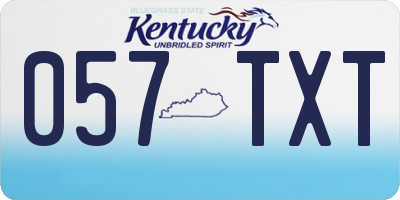 KY license plate 057TXT