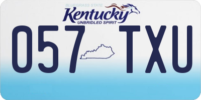 KY license plate 057TXU