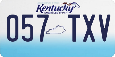 KY license plate 057TXV