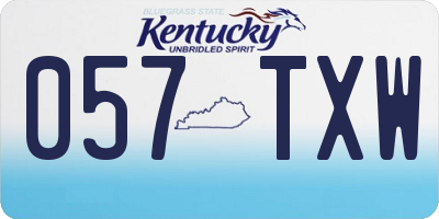 KY license plate 057TXW