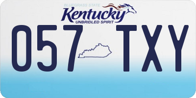 KY license plate 057TXY