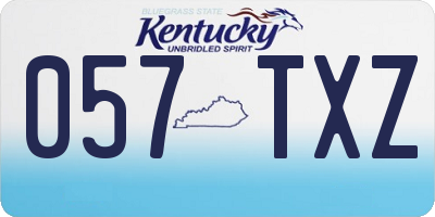 KY license plate 057TXZ