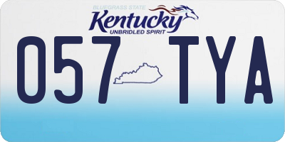 KY license plate 057TYA