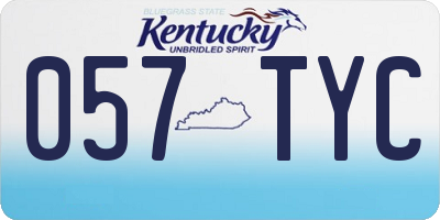 KY license plate 057TYC