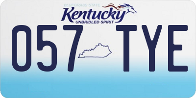 KY license plate 057TYE