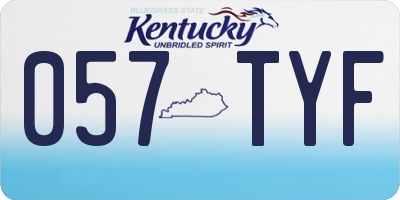 KY license plate 057TYF
