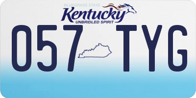 KY license plate 057TYG
