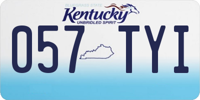 KY license plate 057TYI