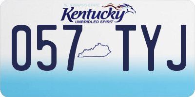 KY license plate 057TYJ