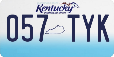 KY license plate 057TYK