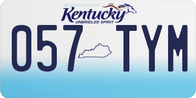 KY license plate 057TYM