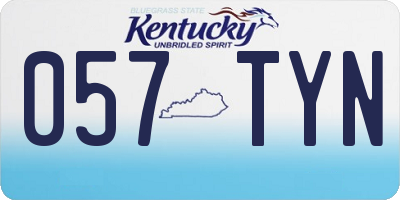 KY license plate 057TYN
