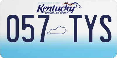 KY license plate 057TYS