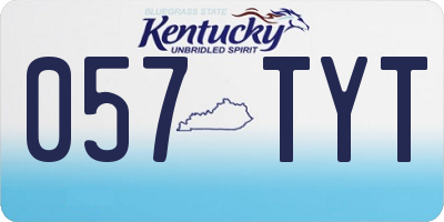 KY license plate 057TYT