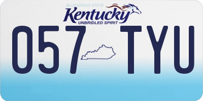 KY license plate 057TYU
