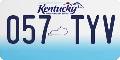 KY license plate 057TYV