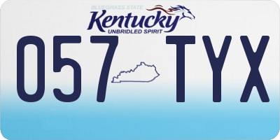 KY license plate 057TYX