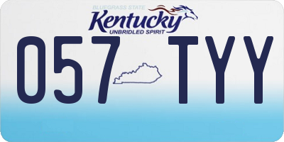 KY license plate 057TYY