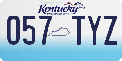 KY license plate 057TYZ
