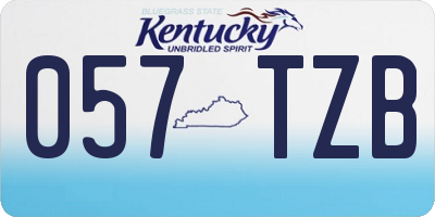 KY license plate 057TZB