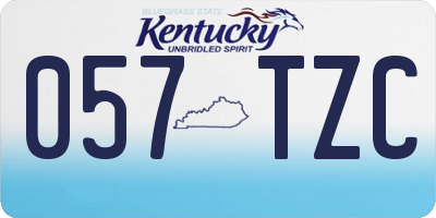 KY license plate 057TZC