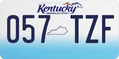 KY license plate 057TZF