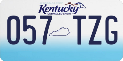 KY license plate 057TZG