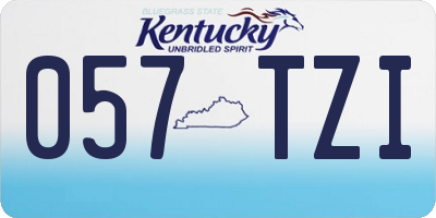 KY license plate 057TZI