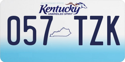 KY license plate 057TZK