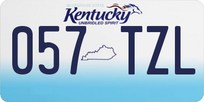 KY license plate 057TZL