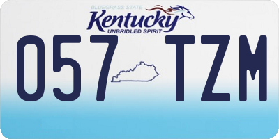KY license plate 057TZM