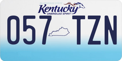 KY license plate 057TZN