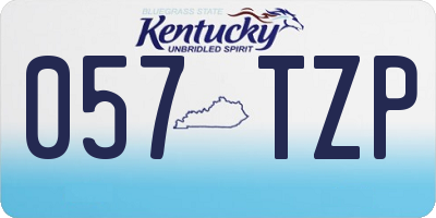 KY license plate 057TZP