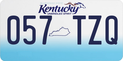 KY license plate 057TZQ