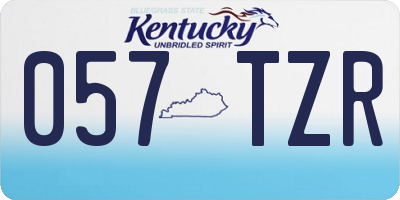 KY license plate 057TZR