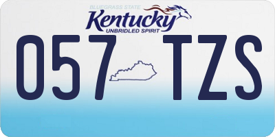 KY license plate 057TZS