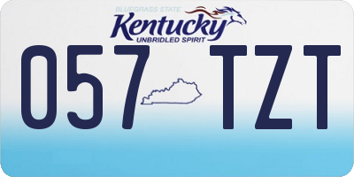KY license plate 057TZT