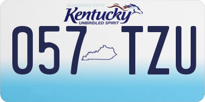 KY license plate 057TZU