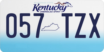 KY license plate 057TZX