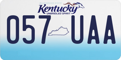 KY license plate 057UAA