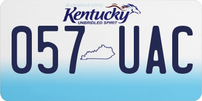 KY license plate 057UAC
