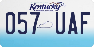 KY license plate 057UAF
