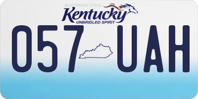 KY license plate 057UAH